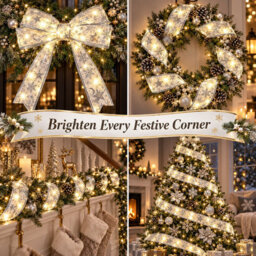 Shopnbits 12M 120 Led Christmas Ribbon Fairy Lights Silver, Battery Powered, Ipx4, Warm White - thumbnail 4