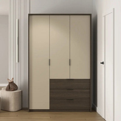 Arte Mola 139Cm Hinged Door Wardrobe - Oak Dunin & Beige, Versatile Storage With Smart Division - image 1