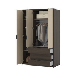 Arte Mola 139Cm Hinged Door Wardrobe - Oak Dunin & Beige, Versatile Storage With Smart Division - thumbnail 4
