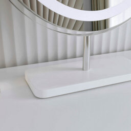 CARME Home Ava Silver Marble Touch Sensor Led Light Mirror - thumbnail 2