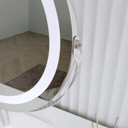 CARME Home Ava Silver Marble Touch Sensor Led Light Mirror - thumbnail 5