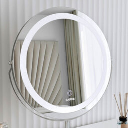 CARME Home Ava Silver Marble Touch Sensor Led Light Mirror - thumbnail 3