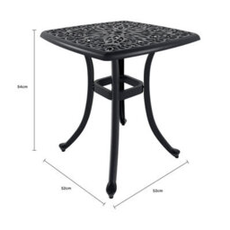 Charles Bentley Cast Aluminium Black Side Table Patio Poolside Garden Furniture - thumbnail 6