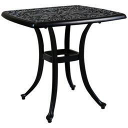 Charles Bentley Cast Aluminium Black Side Table Patio Poolside Garden Furniture - thumbnail 1