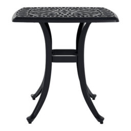 Charles Bentley Cast Aluminium Black Side Table Patio Poolside Garden Furniture - thumbnail 4