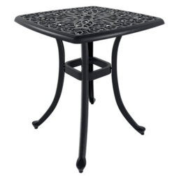 Charles Bentley Cast Aluminium Black Side Table Patio Poolside Garden Furniture - thumbnail 3