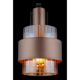 Luminosa Lighting Luminosa Milley Wall Lamp Matt Black Amber Glass Shade 1X E27 - thumbnail 5
