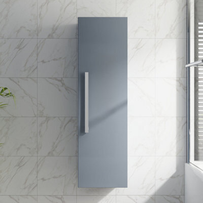 Sundaze 1200mm Bathroom Furniture Tall Storage Unit Wall Mounted Cupboard Cabinet Gloss Grey - image 1