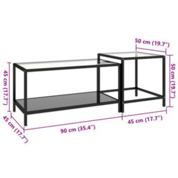 Vidaxl Tea Tables 2 Pcs Tempered Glass Black - thumbnail 9