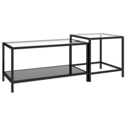 Vidaxl Tea Tables 2 Pcs Tempered Glass Black - thumbnail 5
