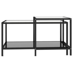 Vidaxl Tea Tables 2 Pcs Tempered Glass Black - thumbnail 3