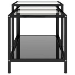 Vidaxl Tea Tables 2 Pcs Tempered Glass Black - thumbnail 4