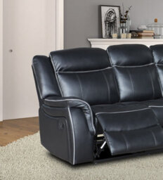 SC FURNITURE LIMITED Black Leather Gel Reclining 2 Seater Sofa - Clifton - thumbnail 2