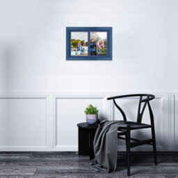 AK Frames 20X14 Navy Blue Classic Multi Photo Frame With Blue Mount - Holds 2 Apertures (2X) A4 Photos - thumbnail 3