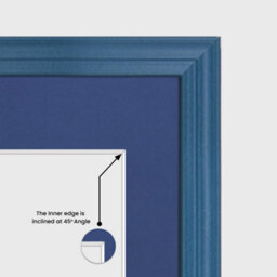 AK Frames 20X14 Navy Blue Classic Multi Photo Frame With Blue Mount - Holds 2 Apertures (2X) A4 Photos - thumbnail 7