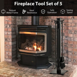 Gainoom 5 Pieces Fireplace Tools Set 81Cm Modern Metal Fireside Accessories - thumbnail 7