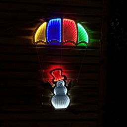Samuel Alexander 60Cm Infinity Light Up Hanging Parachute Snowman Christmas Decoration With Multi Coloured Leds - thumbnail 1