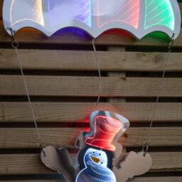 Samuel Alexander 60Cm Infinity Light Up Hanging Parachute Snowman Christmas Decoration With Multi Coloured Leds - thumbnail 6