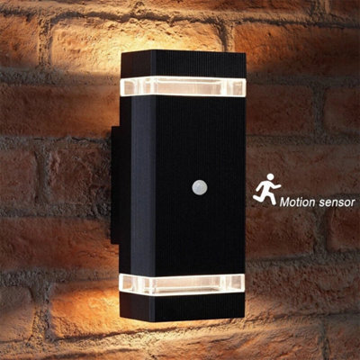 1Pcs Warm White Up Down Led Wall Light Motion Pir Sensor Outdoor Garden Yard - image 1