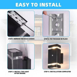 1Pcs Warm White Up Down Led Wall Light Motion Pir Sensor Outdoor Garden Yard - thumbnail 3