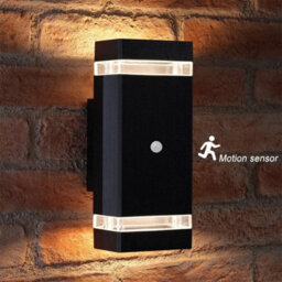 1Pcs Warm White Up Down Led Wall Light Motion Pir Sensor Outdoor Garden Yard