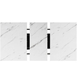 Abrihome Telescopic Dining Table (120-160X80 Cm), Space-Saving Extendable Table For Kitchen & Living Room, White Marble Top - thumbnail 8