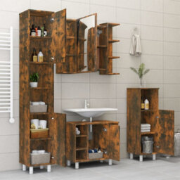 Vidaxl Bathroom Mirror Cabinet Smoked Oak 80X20.5X64 Cm Engineered Wood - thumbnail 9