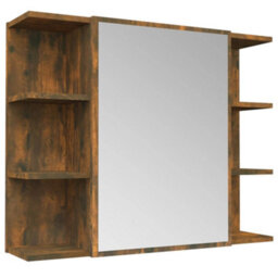 Vidaxl Bathroom Mirror Cabinet Smoked Oak 80X20.5X64 Cm Engineered Wood - thumbnail 2