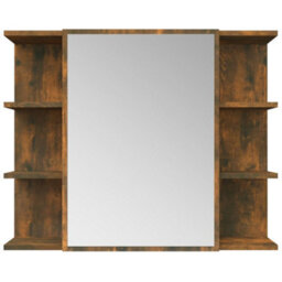 Vidaxl Bathroom Mirror Cabinet Smoked Oak 80X20.5X64 Cm Engineered Wood - thumbnail 6