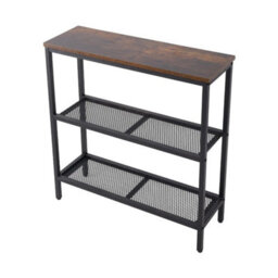 Three-Tier Narrow Console Side Table Hallway Entryway Table Metal Frame - thumbnail 1