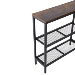 Three-Tier Narrow Console Side Table Hallway Entryway Table Metal Frame - thumbnail 3
