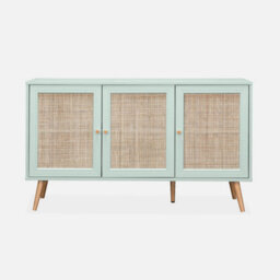 Sweeek - 120Cm Sideboard Cabinet With Wooden Effect Celadon Green 120X39X70 Cm - Boheme - thumbnail 2