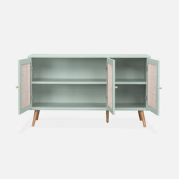 Sweeek - 120Cm Sideboard Cabinet With Wooden Effect Celadon Green 120X39X70 Cm - Boheme - thumbnail 3