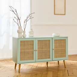 Sweeek - 120Cm Sideboard Cabinet With Wooden Effect Celadon Green 120X39X70 Cm - Boheme - thumbnail 6