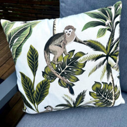 Scatter Cushions 100% Cotton Zipped Covers 43Cm X 43Cm Pack Of 2 (Monkey)
