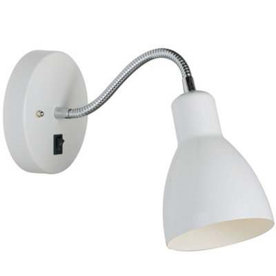 Nordlux Cyclone Indoor Wall Light White Metal Sensor E14 Gooseneck - Plug In Or Mains Powered , Ip20