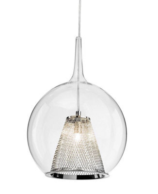 Luminosa Lighting Luminosa Arlo 1 Light Ceiling Pendant Chrome, Clear Glass, G9