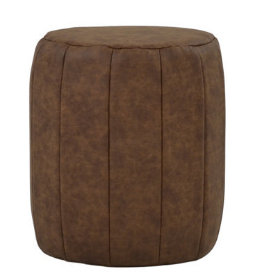 Lakeland Furniture Bubbles Aged Brown Faux Leather Foot Stool - image 1