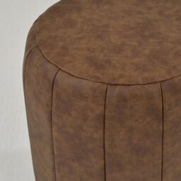 Lakeland Furniture Bubbles Aged Brown Faux Leather Foot Stool - thumbnail 6
