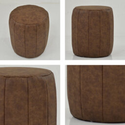 Lakeland Furniture Bubbles Aged Brown Faux Leather Foot Stool - thumbnail 2