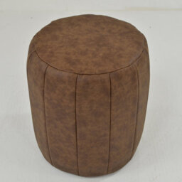 Lakeland Furniture Bubbles Aged Brown Faux Leather Foot Stool - thumbnail 4