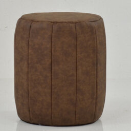 Lakeland Furniture Bubbles Aged Brown Faux Leather Foot Stool - thumbnail 3