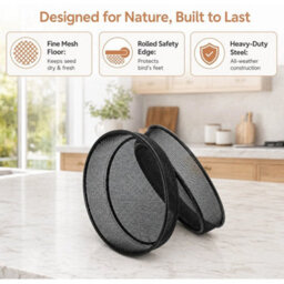 Metal Mesh 17.2Cm Bird Seed Dish Feeder Tray - thumbnail 3