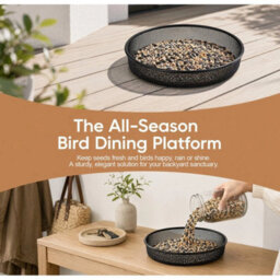 Metal Mesh 17.2Cm Bird Seed Dish Feeder Tray - thumbnail 4