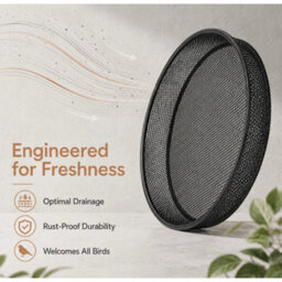 Metal Mesh 17.2Cm Bird Seed Dish Feeder Tray - thumbnail 5