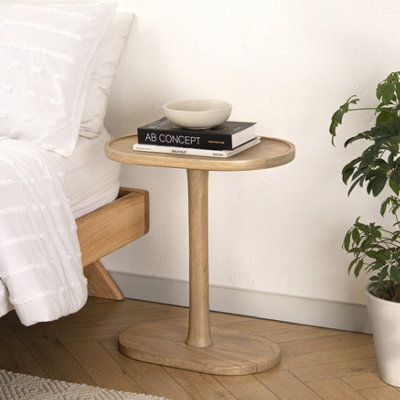 Mh London Campbell Blonde Natural C Shape Side Table Solid Mango Wood End Table Tray Top - image 1