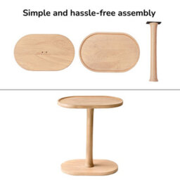 Mh London Campbell Blonde Natural C Shape Side Table Solid Mango Wood End Table Tray Top - thumbnail 7