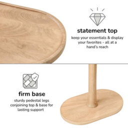 Mh London Campbell Blonde Natural C Shape Side Table Solid Mango Wood End Table Tray Top - thumbnail 6