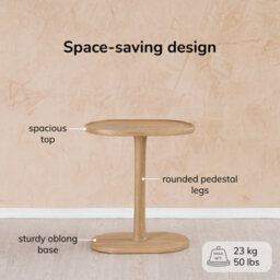 Mh London Campbell Blonde Natural C Shape Side Table Solid Mango Wood End Table Tray Top - thumbnail 3