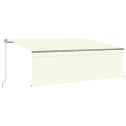 Berkfield Manual Retractable Awning With Blind&led 4X3M Cream - thumbnail 2
